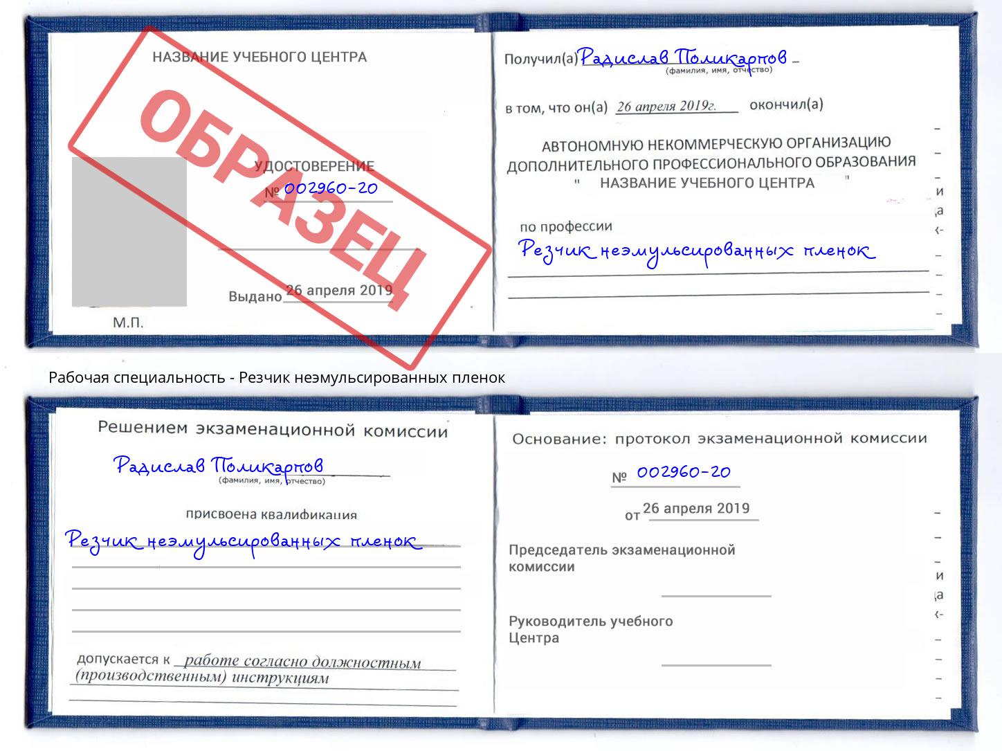 Резчик неэмульсированных пленок Южноуральск