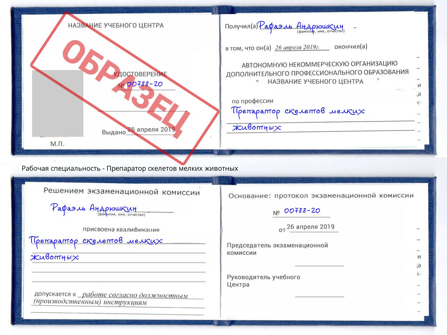 Препаратор скелетов мелких животных Южноуральск
