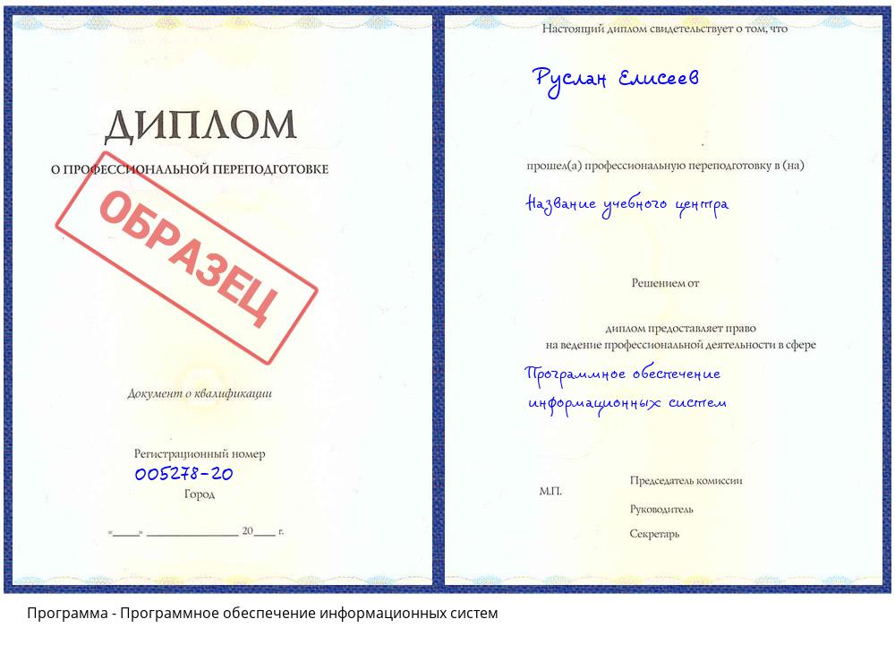 Программное обеспечение информационных систем Южноуральск