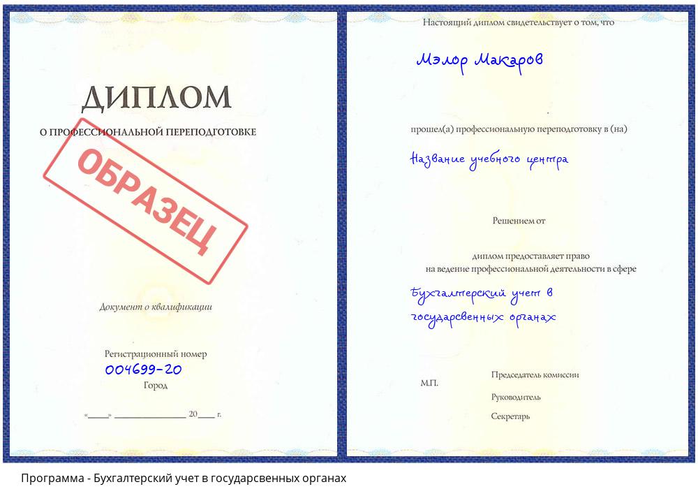 Бухгалтерский учет в государсвенных органах Южноуральск
